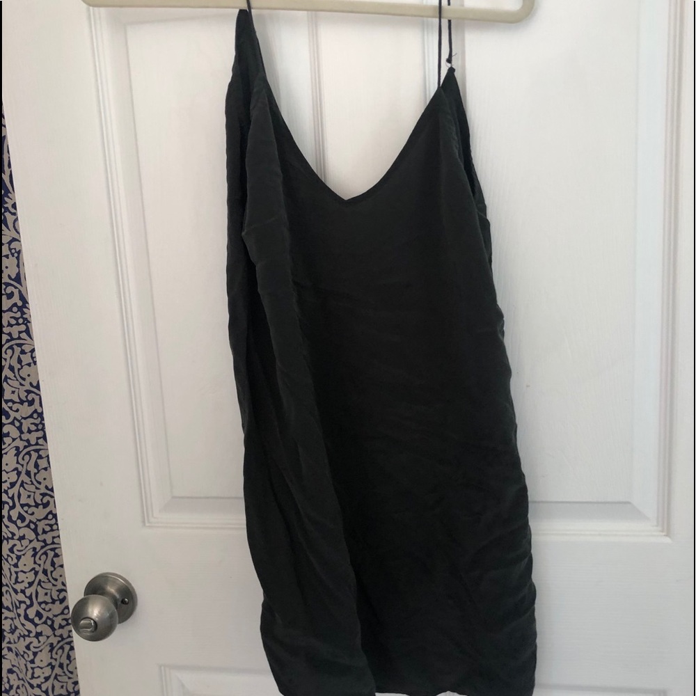 Acacia black silk Flores dress